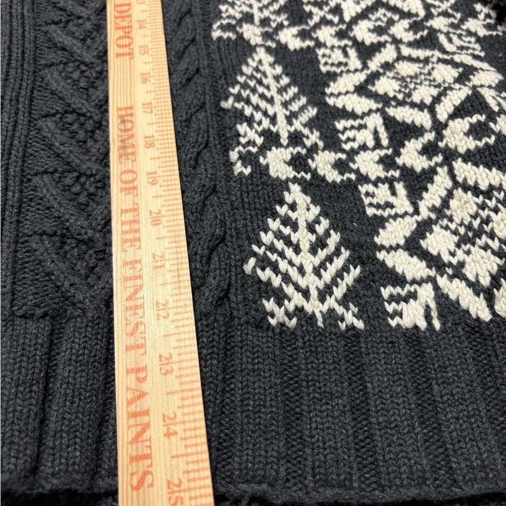 Vintage Hand Knit Men’s Heavyweight Nautica Charcoal Gray/Cream Cableknit Sweate - Picture 12 of 12